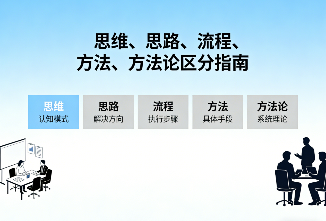 思维、思路、方法、方法论与流程的概念辨析